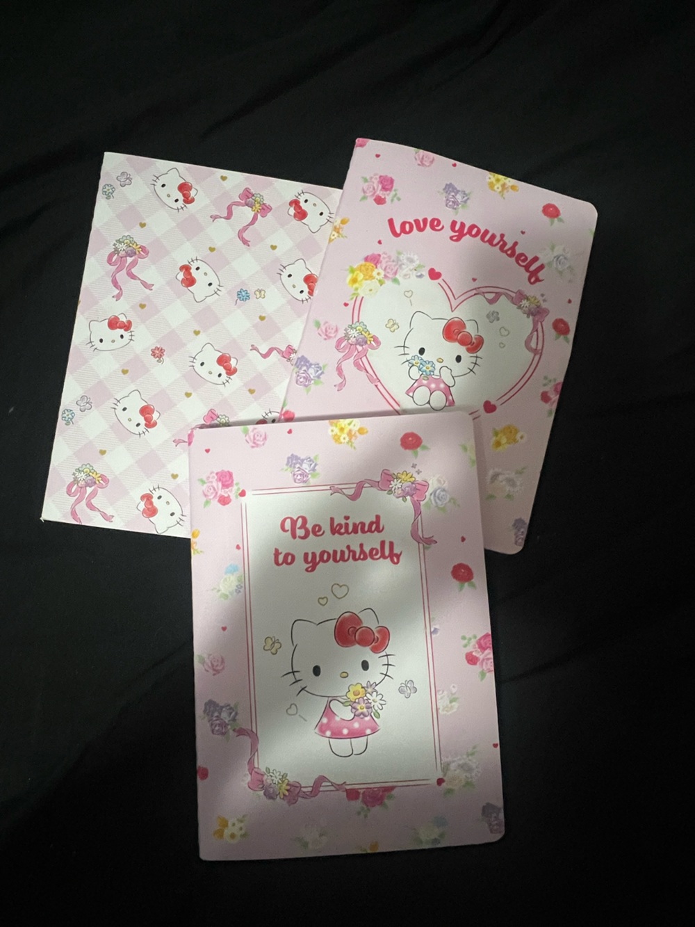 Hello Kitty Pink Floral Notebook Trio
